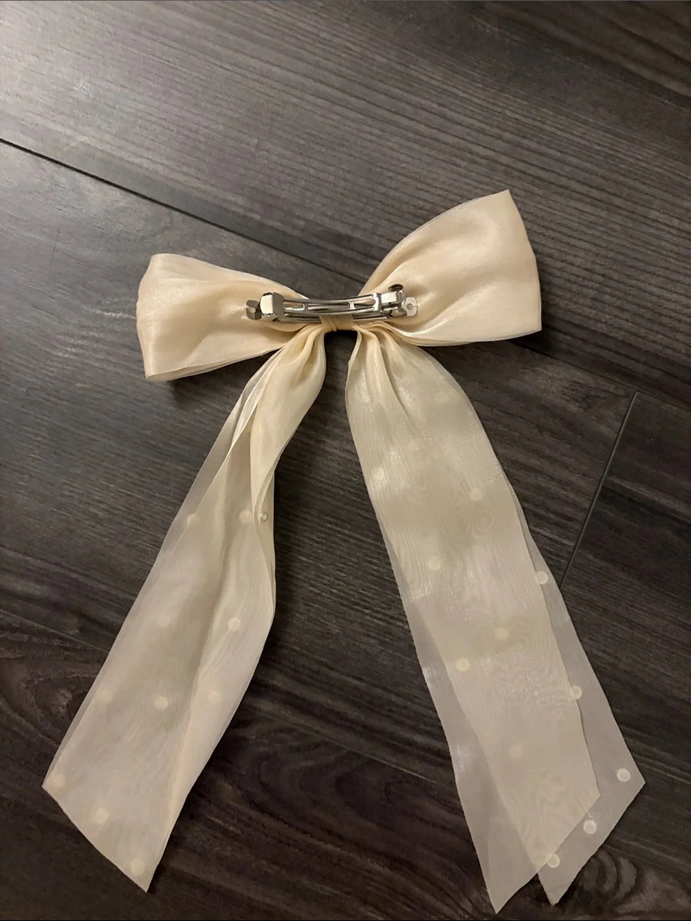 a new day Ivory Pearl-Accent Chiffon Hair Bow